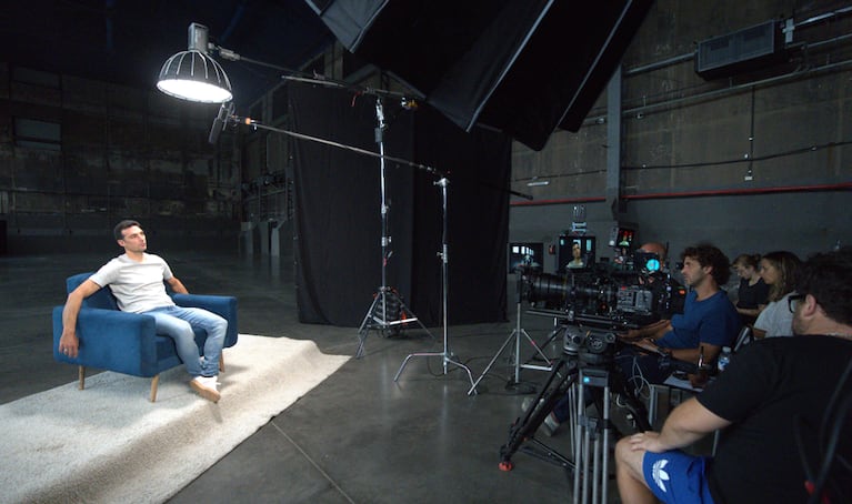 Lionel Scaloni en la filmación del documental.