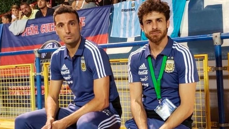 Lionel Scaloni y Pablo Aimar, actuales entrenadores de la Sub 20.