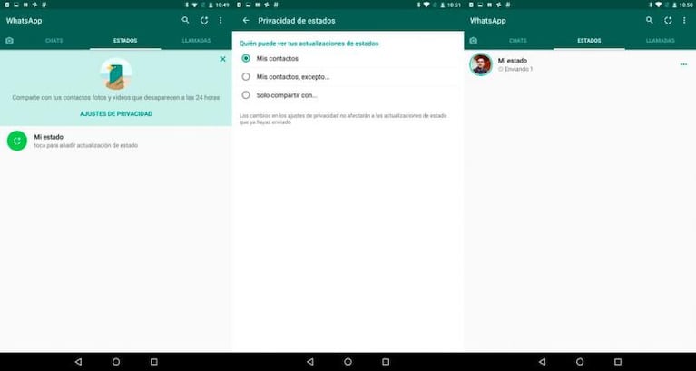 Llegaron las historias también a WhatsApp