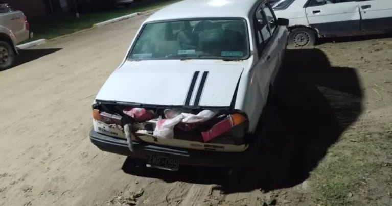 Llevaban 8 terneros en el baúl de un Peugeot 504 e investigan si fueron robados