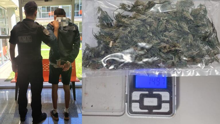 Lo detuvieron con dos frascos de marihuana cuando entraba a Tribunales de Carlos Paz.