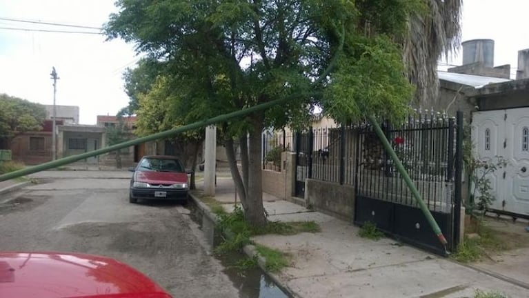 Lo que el fuerte viento dejó en Córdoba: postes caídos