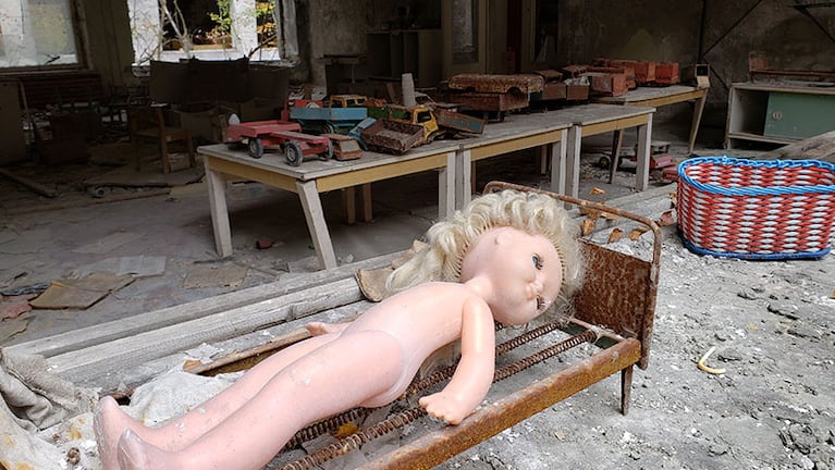 Lo que quedó de un jardín de infantes en Prípiat, la ciudad fantasma que fue evacuada tras la explosión. / Foto: ElDoce.tv