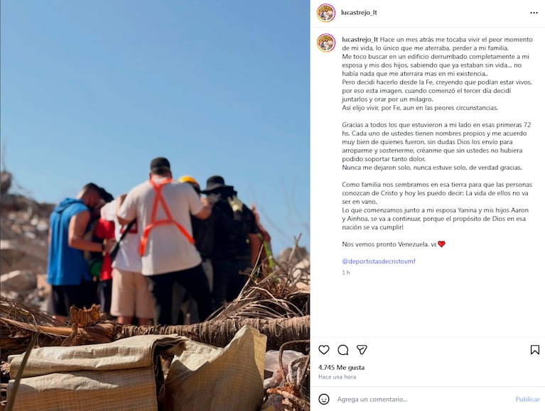 “Lo único que me aterraba”: el desgarrador mensaje del cordobés que perdió a su familia en los terremotos
