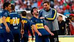 Lodeiro y todo Boca gritan el 1-0 ante River. Foto: TN.