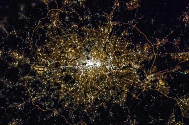 Londres, impactante desde la Estación Espacial Internacional.