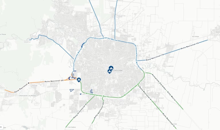 Los accesos a Córdoba capital para la visita del papa León XIV.
