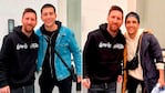 Los amigos de viaje por Europa y su foto con Messi.