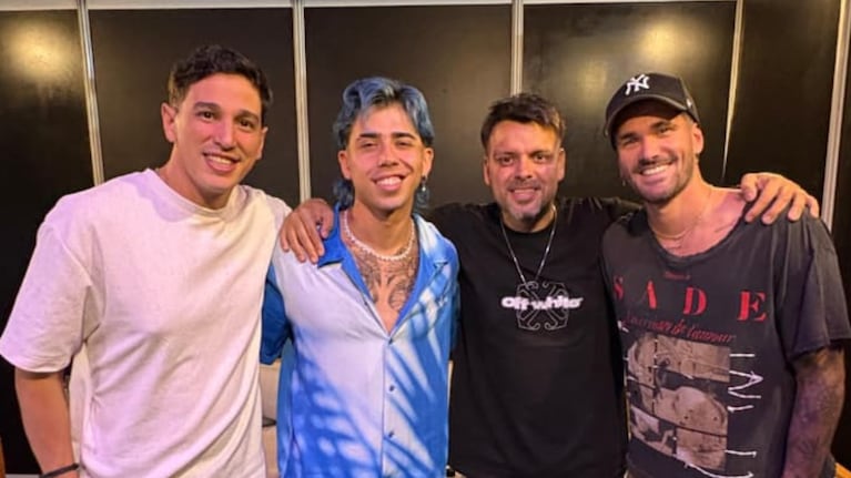 Los artistas y el futbolista coincidieron en Vélez.