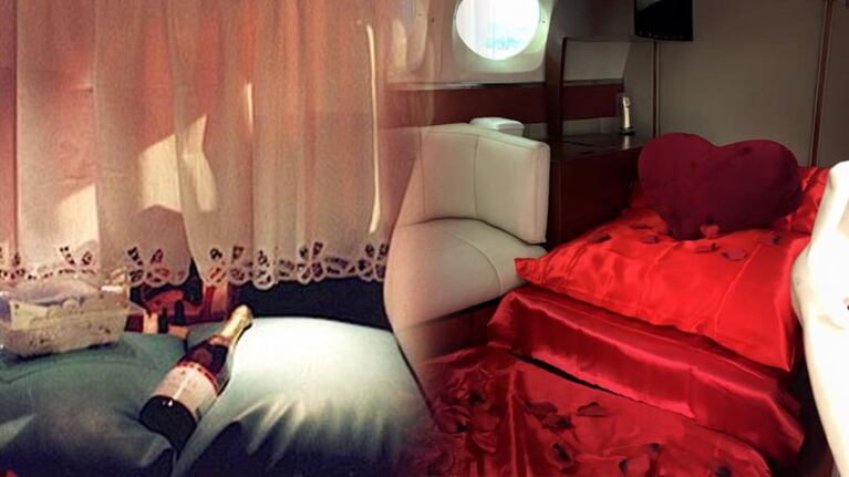 Los aviones ofrecen chocolates y vino espumante en sus vuelos calientes de pasión.