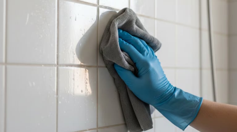 Los azulejos suelen juntar sarro y jabón.