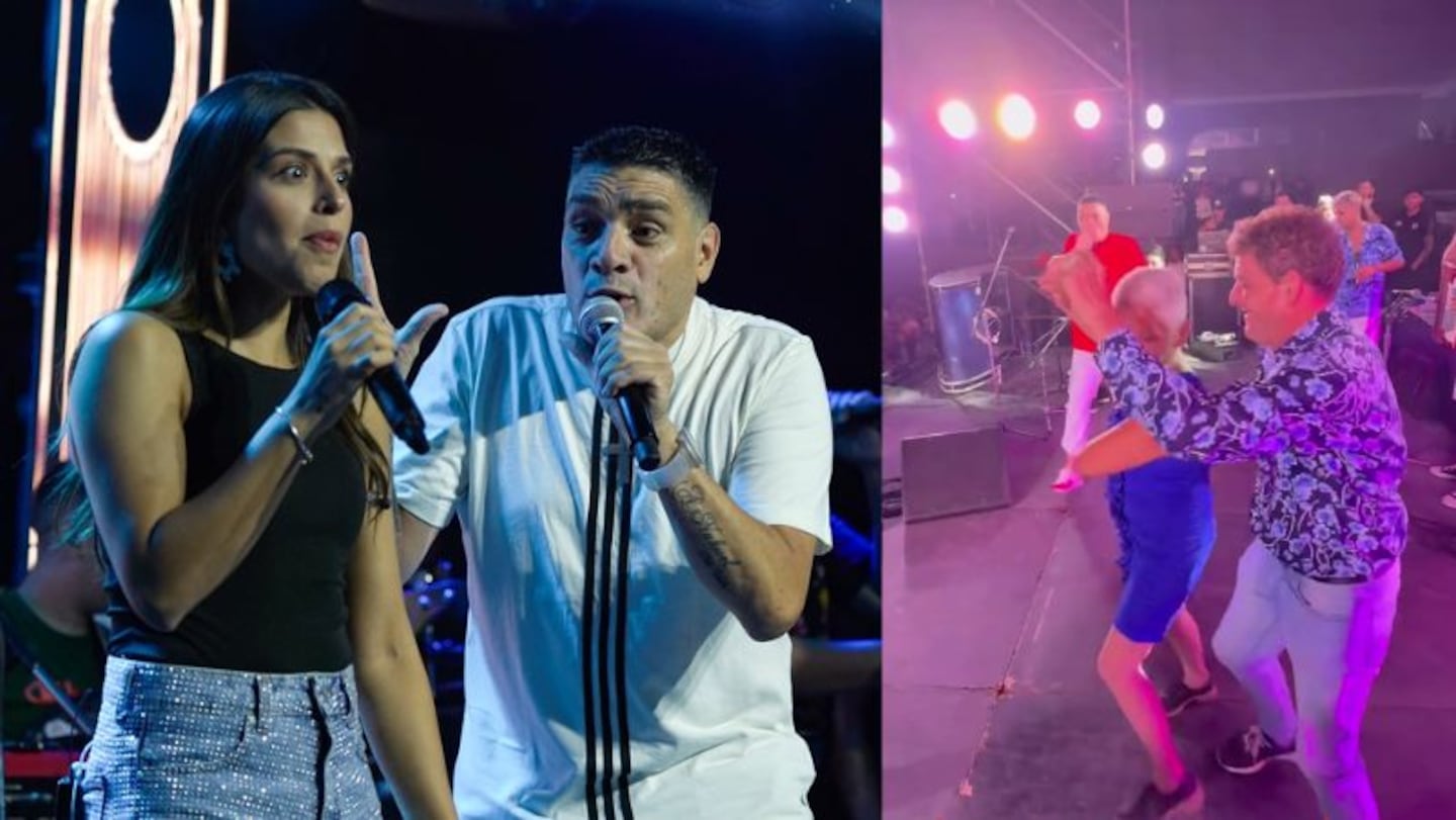 Los Bailarines de la peatonal visitaron a la LBC y Euge Quevedo en San Juan: los prohibidos en el escenario