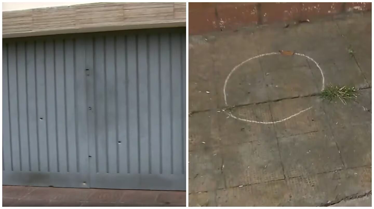 Los balazos quedaron incrustados en un portón de la zona.