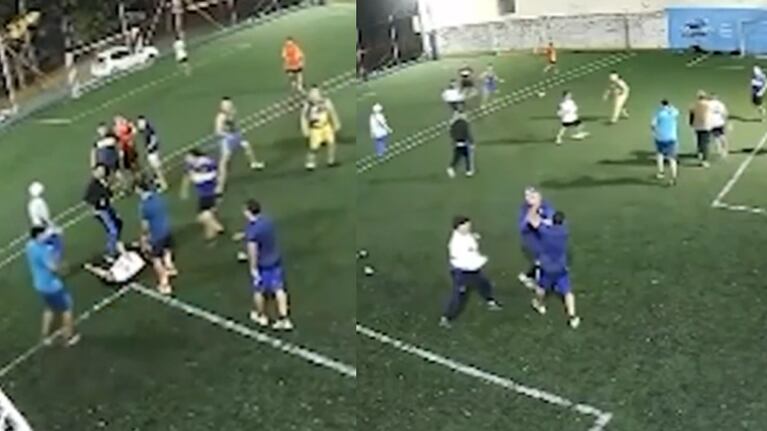 Los barras de Vélez atacaron a policías que jugaban al fútbol.