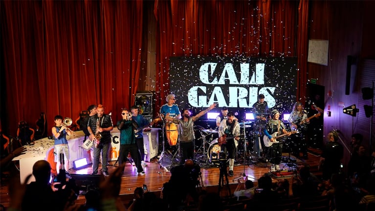 Los Caligaris en el festejo de ElDoce.tv.
