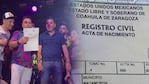 Los Caligaris firmaron el acta del Registro Civil. 