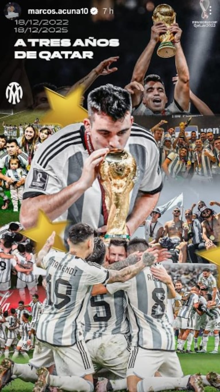 Los campeones del mundo recordaron la conquista del Mundial de Qatar.