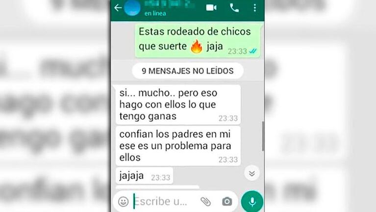 Los chats de un docente acusado de abuso sexual: "Hago con ellos lo que tengo ganas"