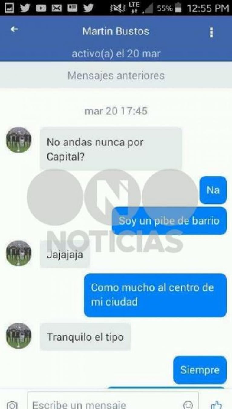 Los chats entre el árbitro Martín Bustos y un jugador de las inferiores de Independiente