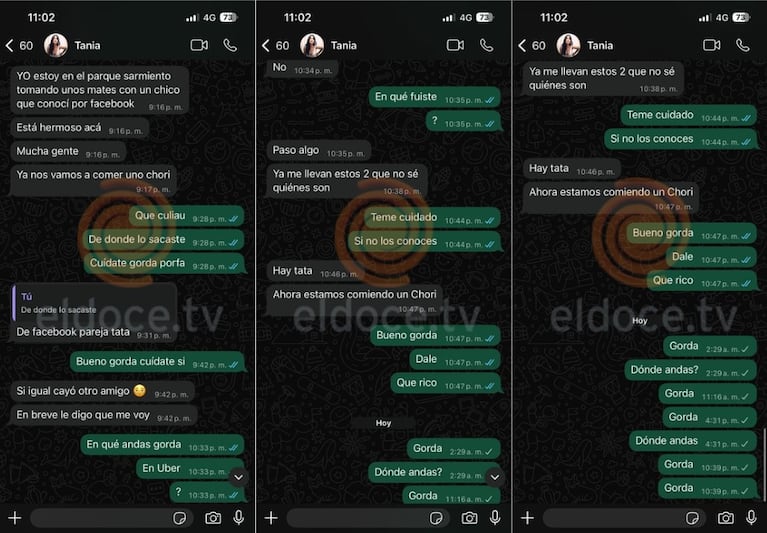 Los chats exclusivos de los últimos movimientos de Tania.