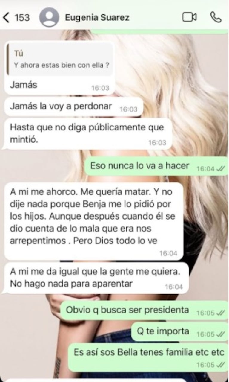 Los chats que publicó Wanda Nara con la China Suárez hablando de Pampita.