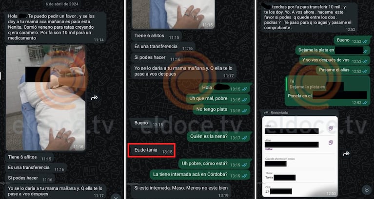 Los chats que tiene la familia de Néstor Maldonado como prueba.