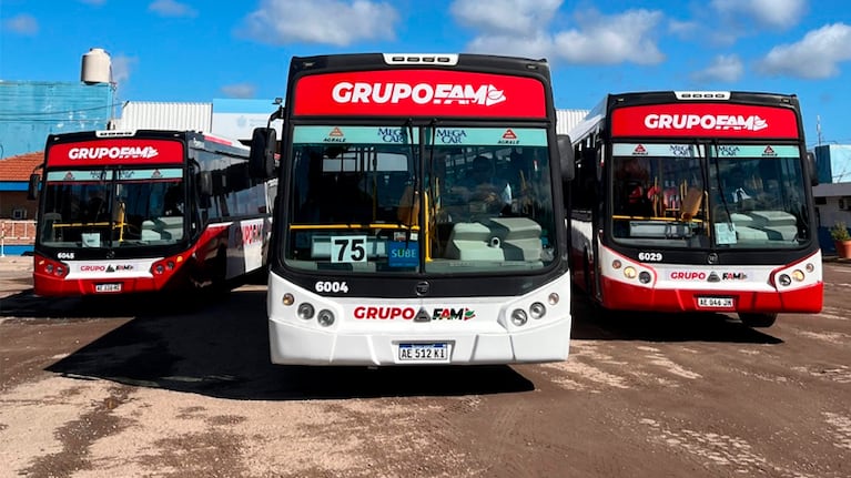 Los colectivos de Grupo FAM quedaron sin circular este domingo.