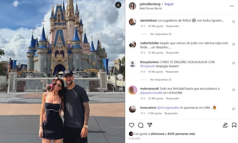 Los comentarios de los usuarios en las redes de la novia de Nico González.