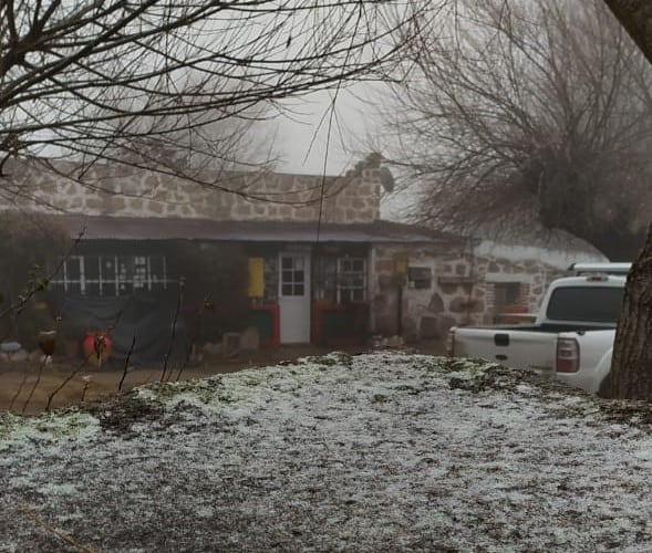 Los copos de nieve cayeron en Los Gigantes. Foto: Carlos Paz Vivo!