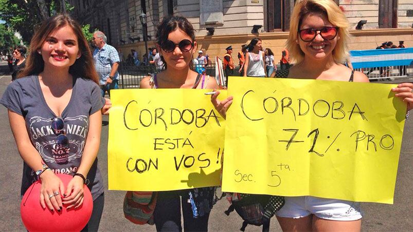 Los cordobeses dijeron presente en la asunción de Macri como presidente. Foto: La Nación