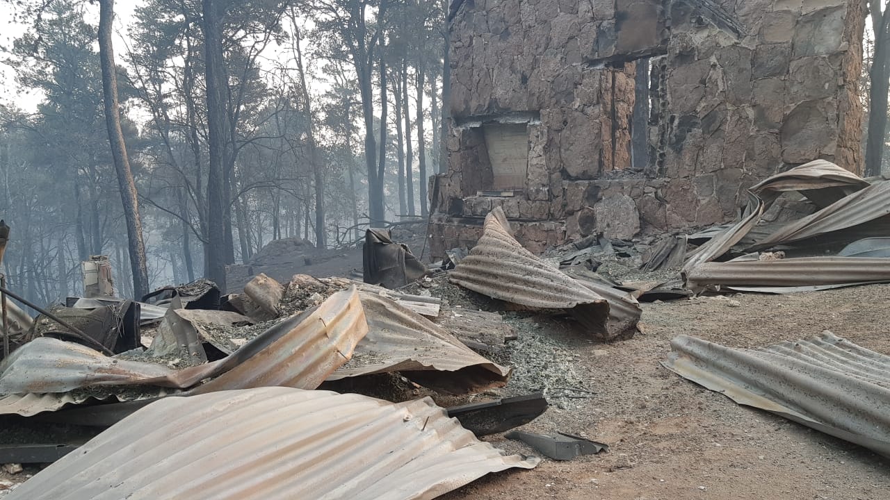 Los daños fueron casi totales en Potrerillo.