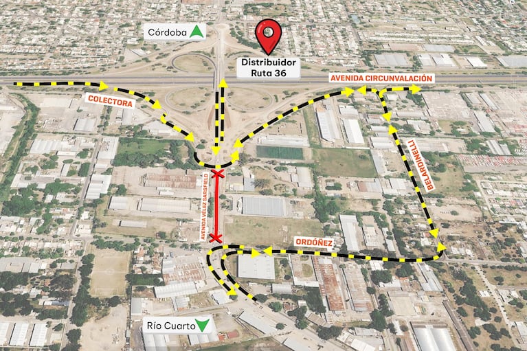 Los desvíos serán durante la noche.