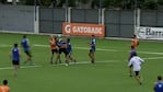 Los dos defensores se cruzaron en el entrenamiento. 