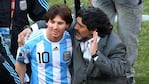 Los dos mejores futbolistas argentinos de la historia coincidieron en la Selección Argentina. 