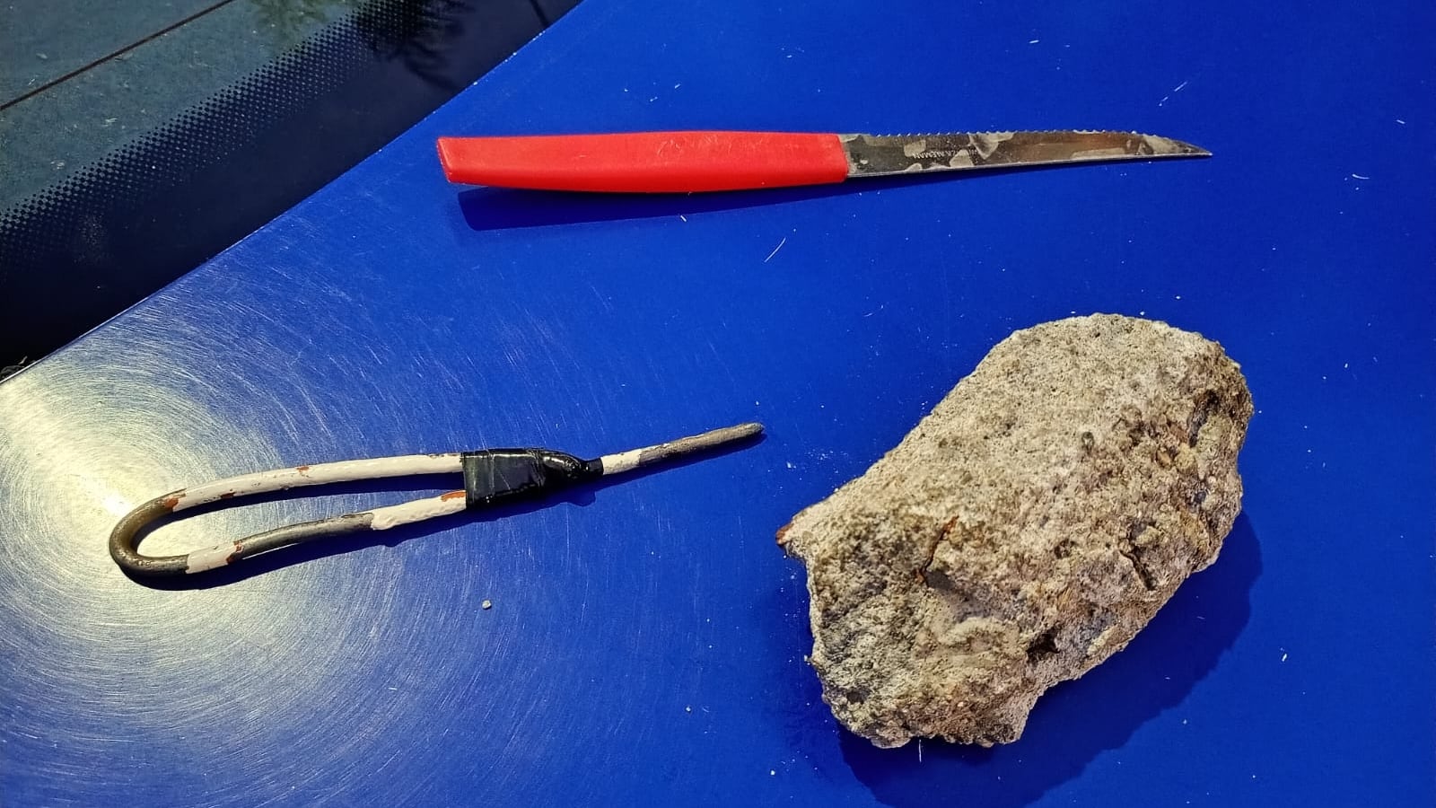 Los elementos que le secuestraron al naranjita en la requisa.
