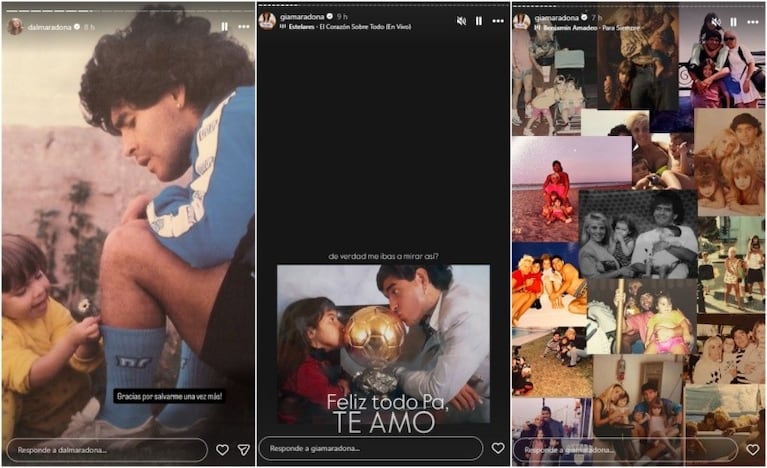 Los emotivos mensajes de Dalma y Gianinna Maradona por el cumple de Diego: “Feliz todo, pa”