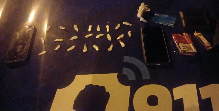 Los envoltorios secuestrados durante el procedimiento.