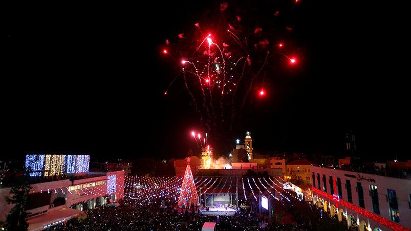 Los festejos en Belén. Foto: AP.