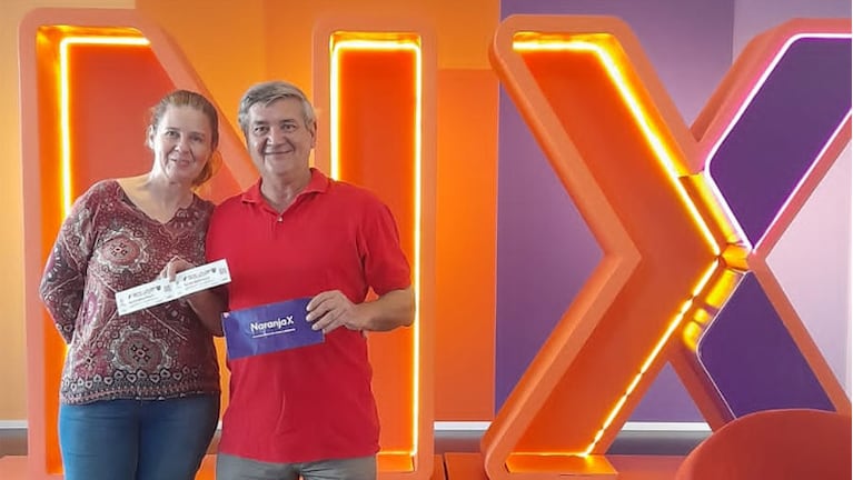 Los ganadores pasaron por Naranja X y se fueron felices con sus entradas.