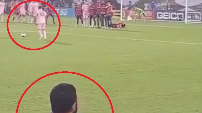 Los gestos del guardia mostraron admiración por el 10 del Inter Miami.