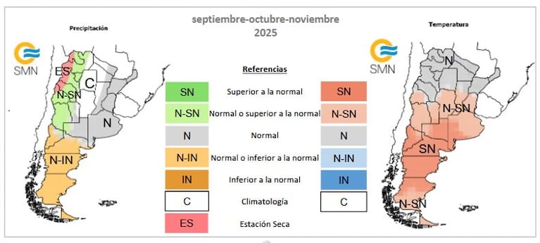Los gráficos del Servicio Meteorológico Nacional.