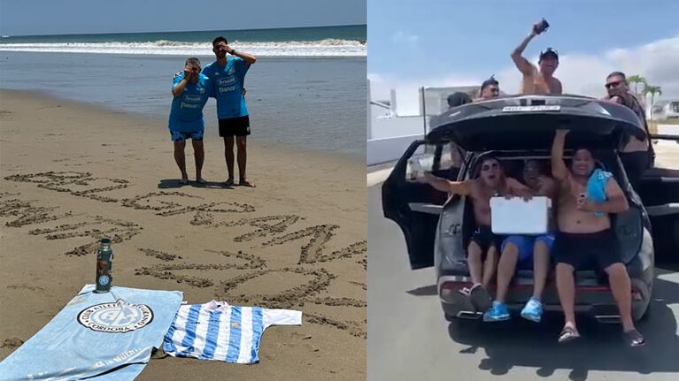 Los hinchas de Belgrano en Manta palpitan el partido ante Delfín.