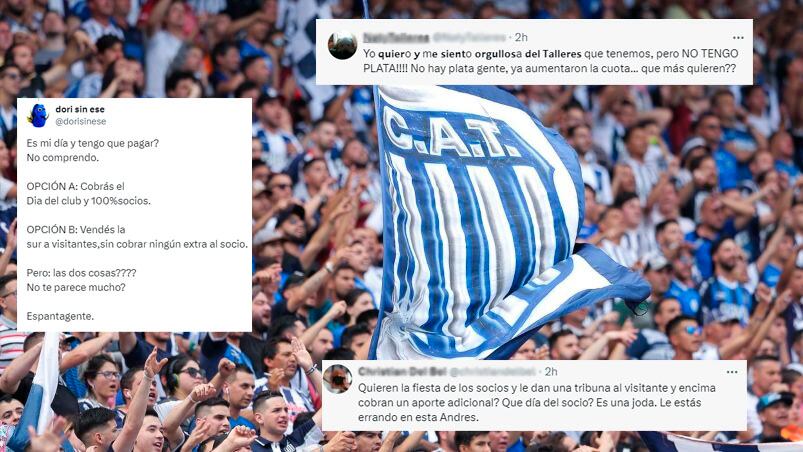 Los hinchas de Talleres, indignados en las redes.