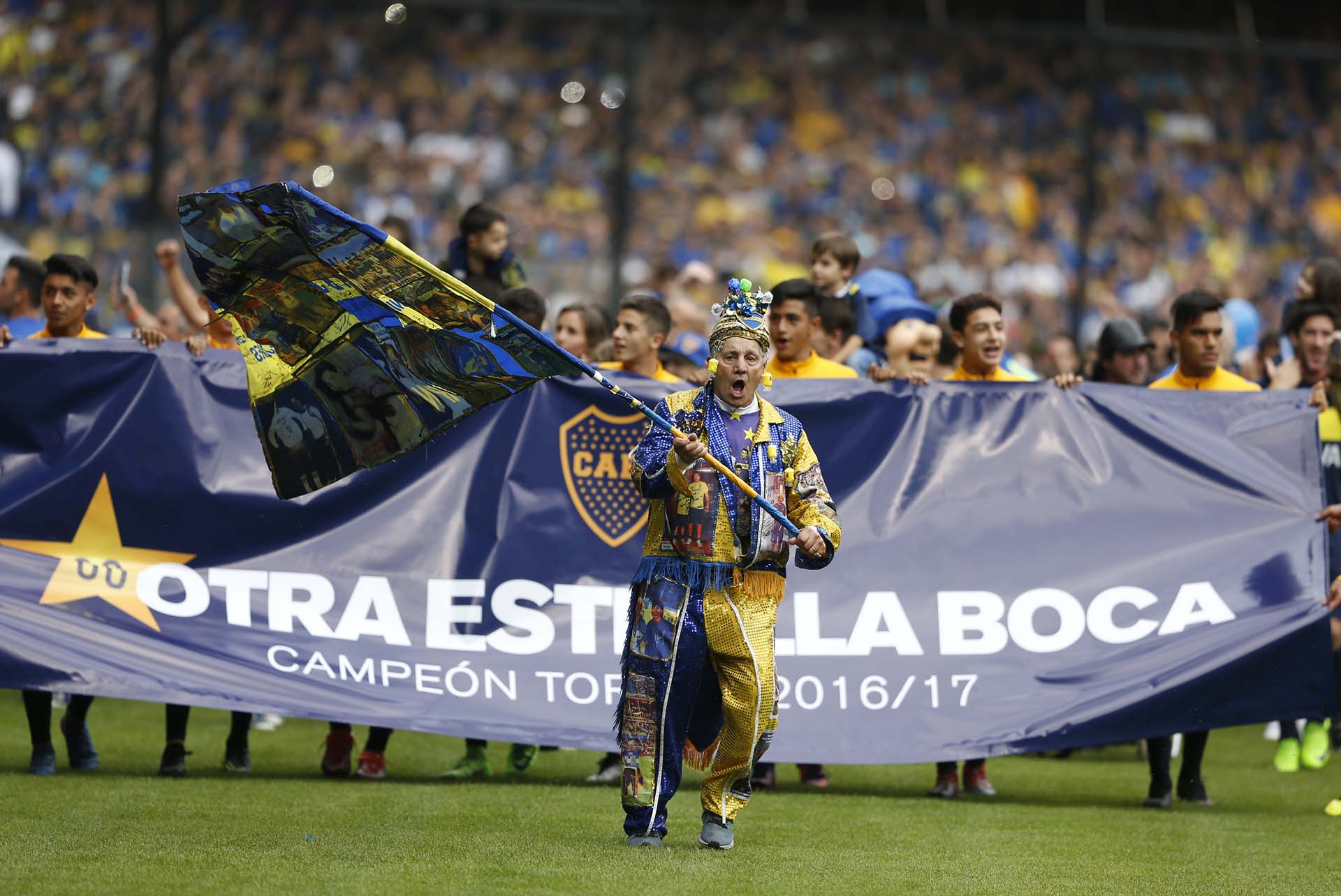 Los jugadores de Boca festejaron el título junto a sus familias. Foto: Infobae.