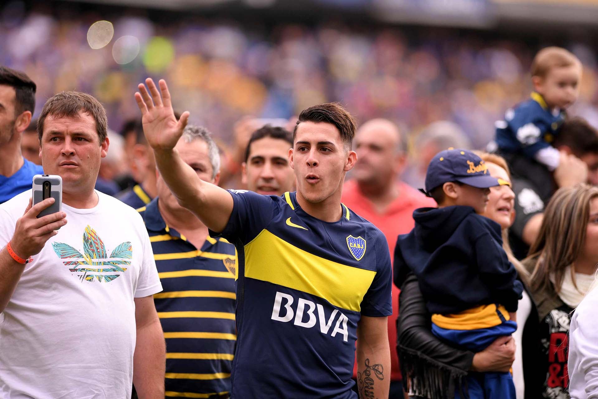 Los jugadores de Boca festejaron el título junto a sus familias. Foto: Infobae.