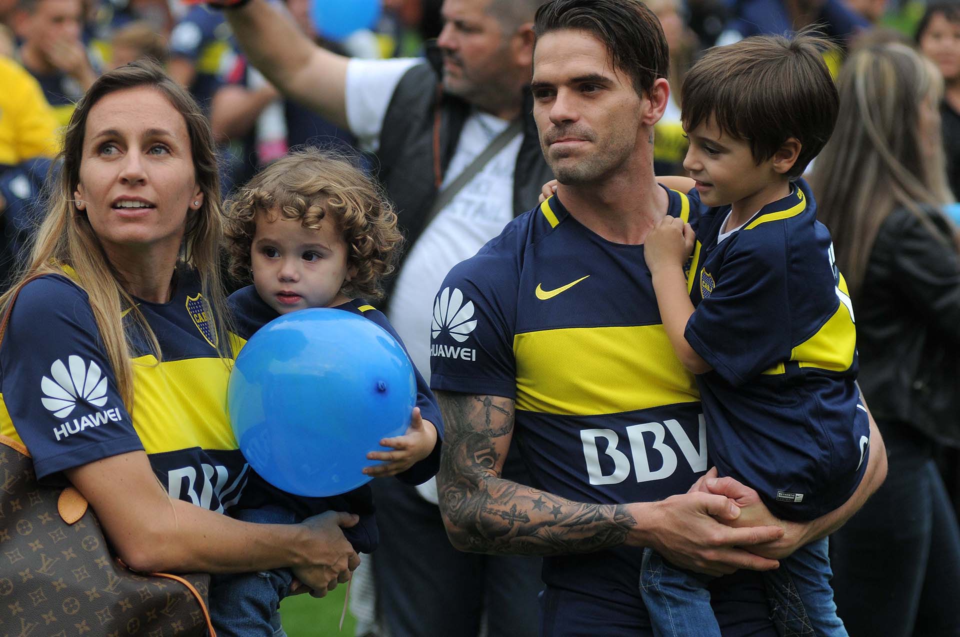 Los jugadores de Boca festejaron el título junto a sus familias. Foto: Infobae.