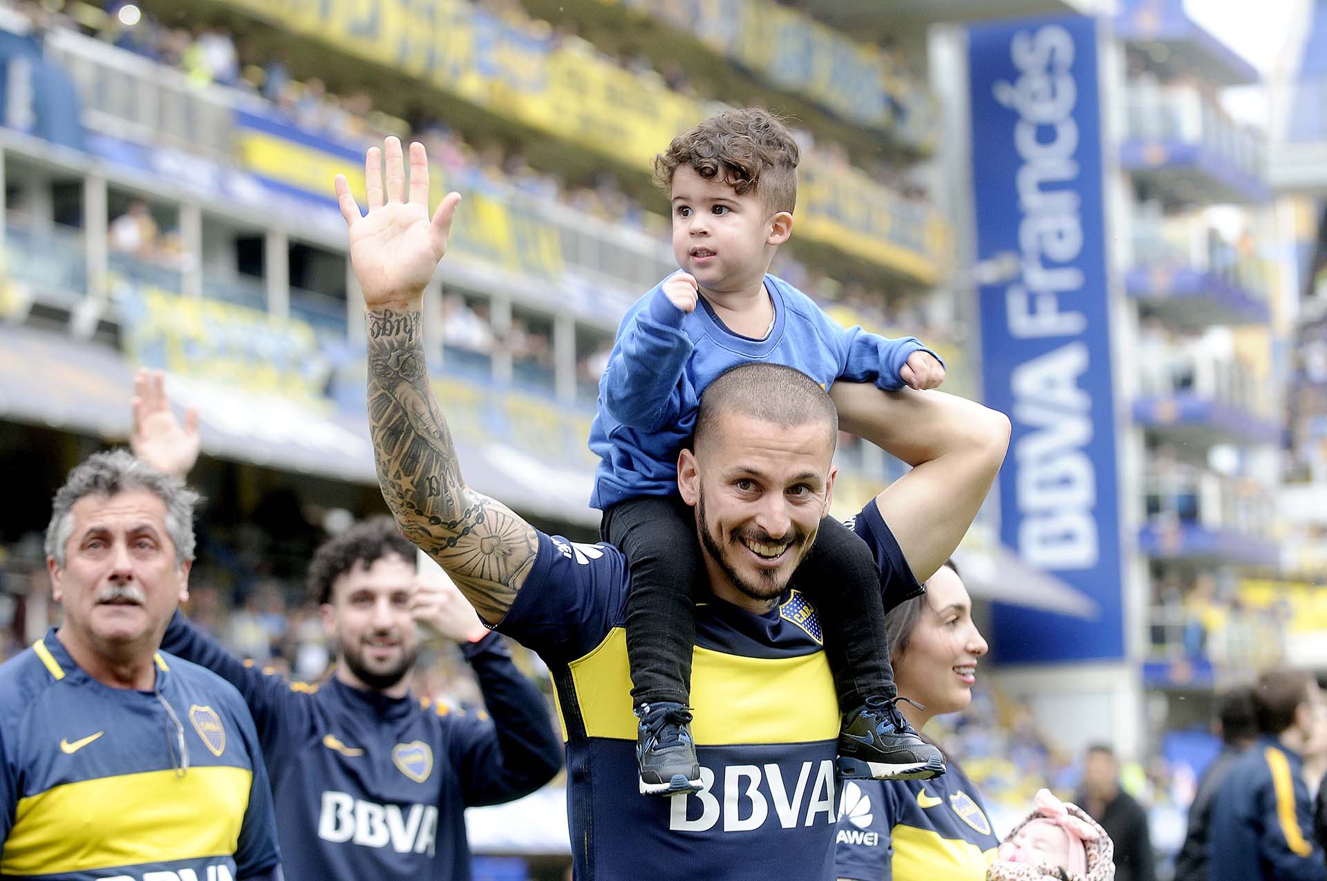 Los jugadores de Boca festejaron el título junto a sus familias. Foto: Infobae.