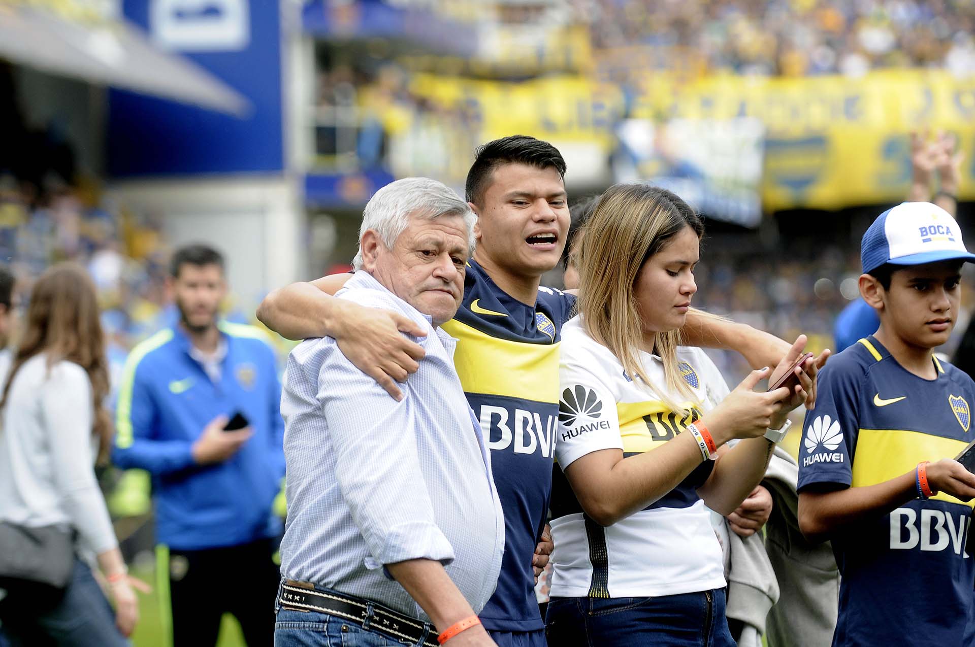 Los jugadores de Boca festejaron el título junto a sus familias. Foto: Infobae.