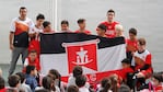 Los jugadores en la presentación frente a sus compañeros.