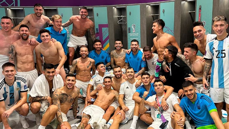 Los jugadores festejaron la victoria ante Croacia.